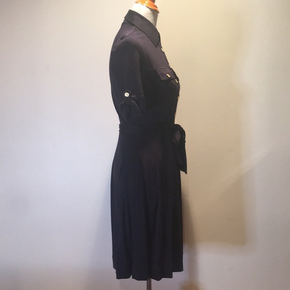 Tory Burch Julianne 100% Silk Button Down Navy Blue Dress - Small (without sash) - Picture 9 of 16